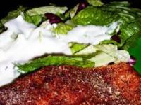Fileuri de salau in crusta de alune cu salata de telina Fileuri de salau in crusta de alune cu salata de telina